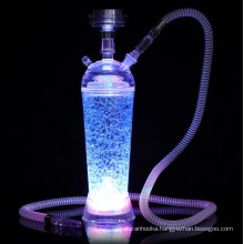 Acrylic LED Light Hookah Cup Set Shisha Pipe with Hose Stainless Steel Bowl